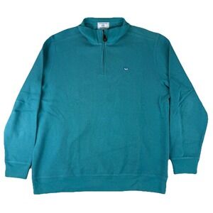 Southern Tide The Shipjack Men's XL Quarter 1/4 Zip Pullover Sweatshirt Aqua
